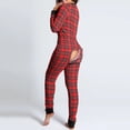 thumbnail image 3 of Pijama con solapa de botones para mujer, ropa de dormir estampada de Navidad, ropa de salón de manga larga, mono de otoño, ropa de casa de deseo de una pieza, 3 of 4