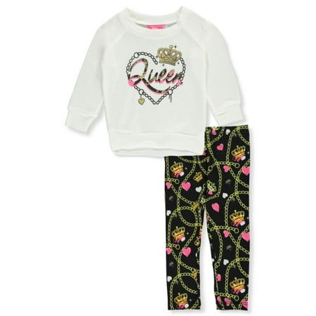 Girls Luv Pink Baby Girls' Linked Queen 2-Piece Leggings Set Outfit