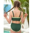 thumbnail image 3 of Girls Swimsuit 2 Piece Color Block Swimwear Teen Bathing Suit Girl's Bikini Set Size 9-16Y, 3 of 6