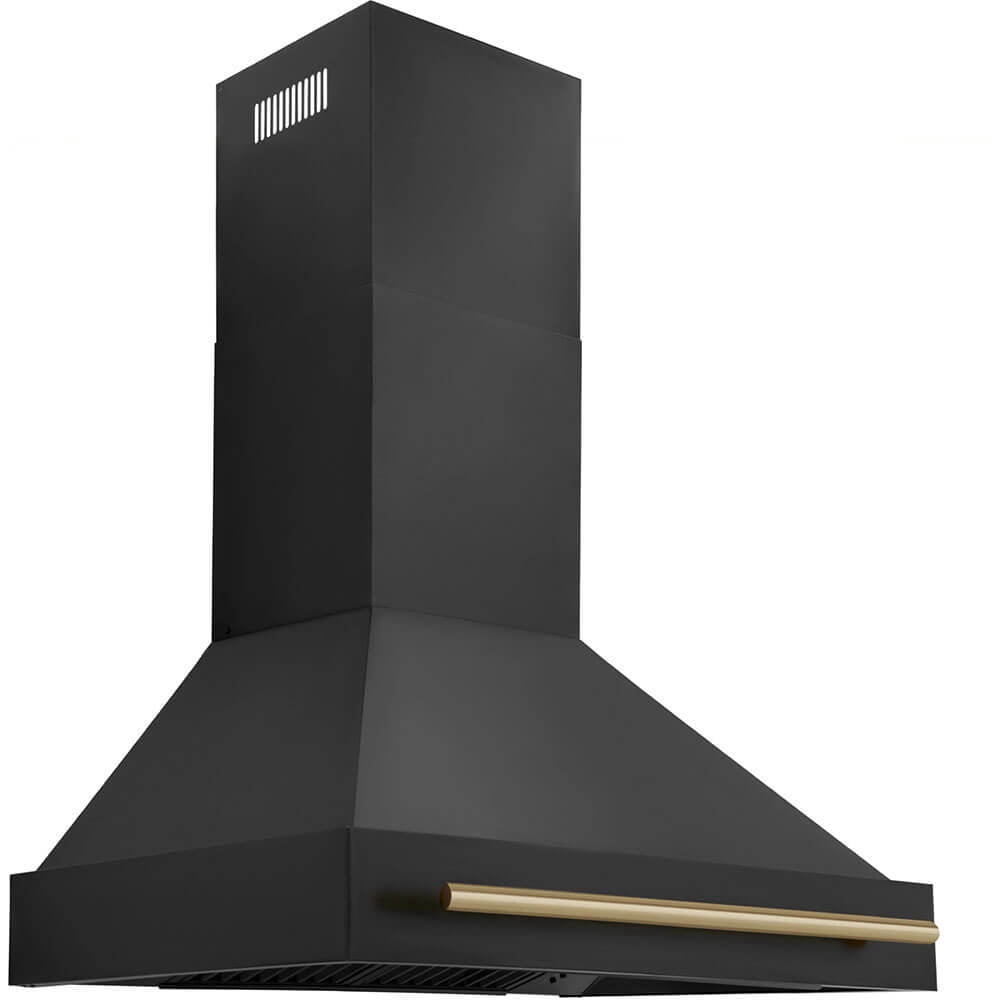 ZLINE BS655Z36CB 36 inch Autograph Edition Wall Mount Range Hood - Black Stainless/Champagne Bronze