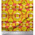thumbnail image 1 of Soimoi Yellow Poly Georgette Fabric Life Ring & Anchor Hook Nautical Print Fabric by the Yard 52 Inch Wide, 1 of 1