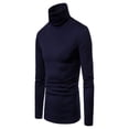 thumbnail image 2 of Gureui Men's Turtleneck Slim Pullover Sweater, Long Sleeve Winter Thermal Stretch Casual Basic Velvet T-shirt Tops, 2 of 5