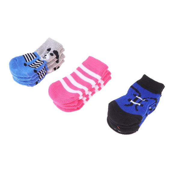 EXHUMKY 4Pcs Anti Socks Knitting Cotton Socks for Pets Avoid Paw Scratches and Odor