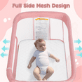 thumbnail image 5 of LINLUX Adjustable Baby Bassinet, Bedside Bassinet for Babies, Portable Newborn Bedside Crib, Pink, 5 of 9