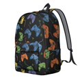 thumbnail image 2 of Game Controller Black Pattern Backpack for School, Cute School Bag with Adjustable Shoulder Straps and Padded Back, 15.7"x11.8"x5.5", 2 of 5