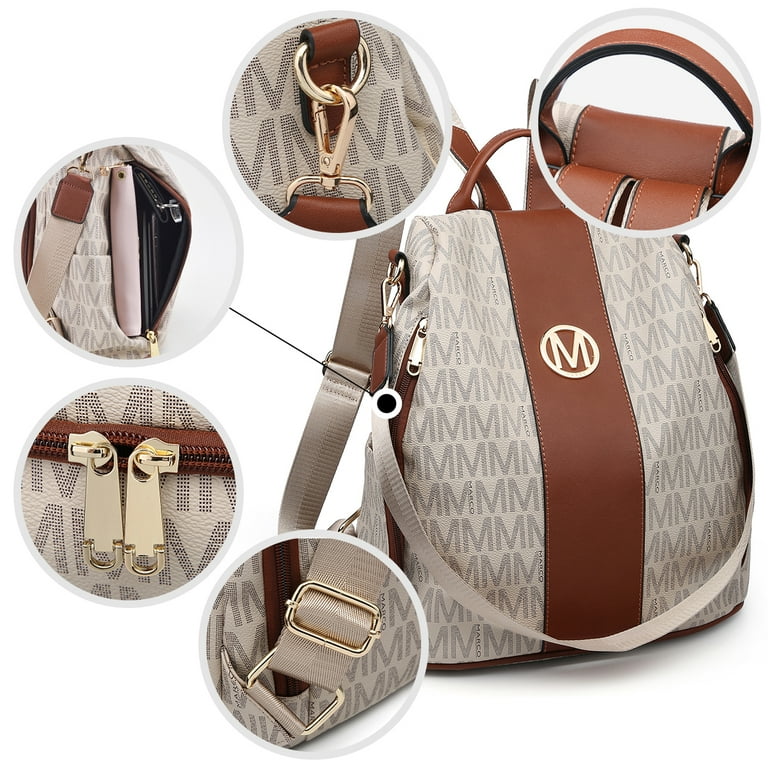 MKP Woman Fashion Backpacks Handbags Anti-Theft Travel School Bags Shoulder  Purse Wallet Set 2pcs