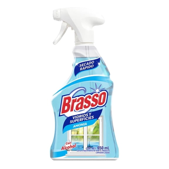 Limpiador líquido Brasso Gold para vidrios y superficies, frescura + amonia 650 ml