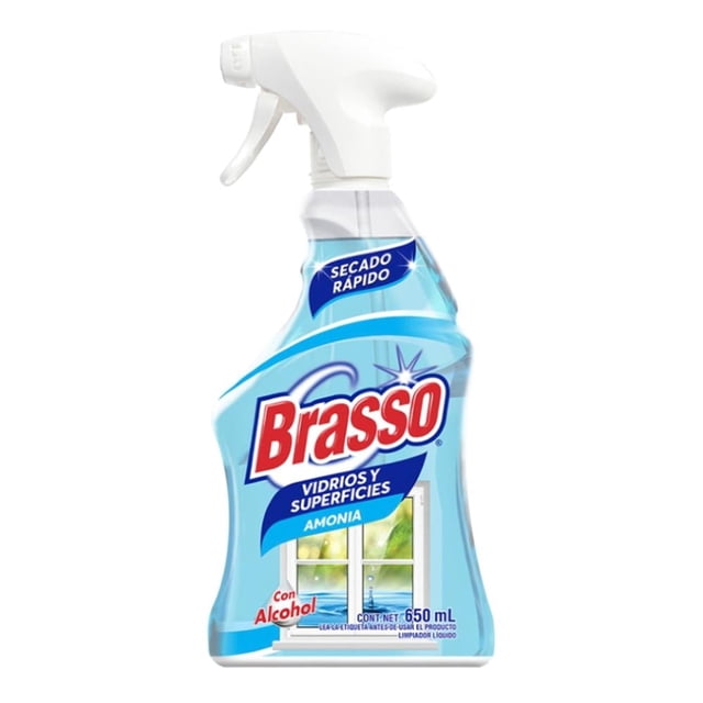 Limpiador líquido Brasso Gold para vidrios y superficies, frescura + amonia 650 ml