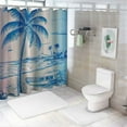 thumbnail image 7 of Orinice  Surf Shower Curtain Retro Surfboard Tropical Palm Tree Theme Lounge Summer Beach Sceen Chair Polyester Fabric Bathroom Decor Set with 12 Hooks  60x72, 7 of 7