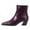 Purple, variant on FSJ Women Comfortable Square Closed Toe Ankle Bootie Slant Low Chunky Block Heel Side Zipper Stretch Boots Date Street Shoes Size 8 Purple