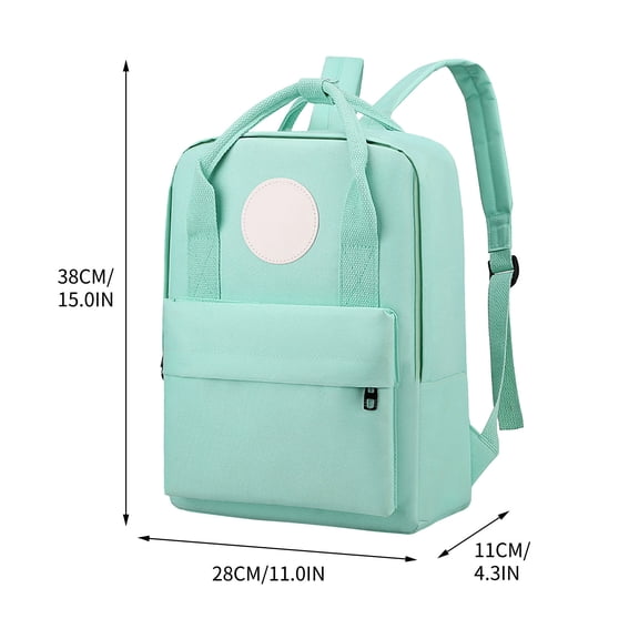 Beautynvta Canvas Backpack, 15'' H Lightweight Small Backpack for Daycare Travel Camping, Green