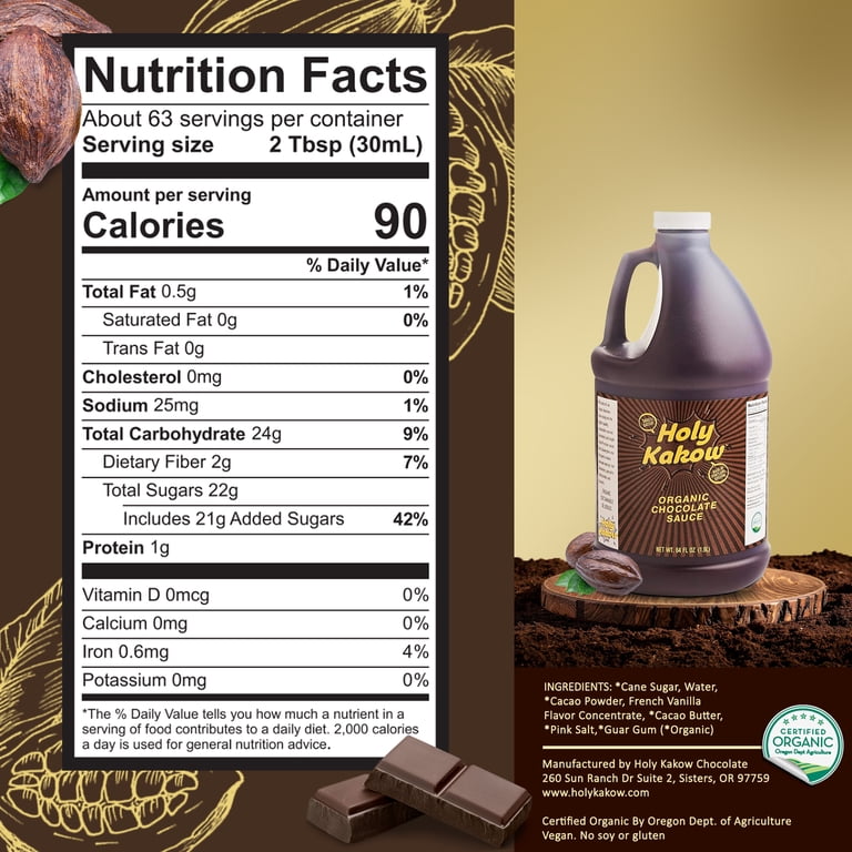 Holy Kakow Organic Chocolate Sauce for Coffee, Mochas, Desserts