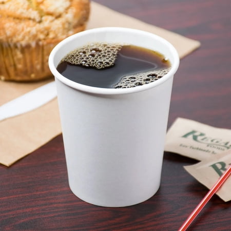VeZee 12 Oz Disposable White Poly Paper Durable Hot Cup ONLY For Hot/Cold Drink, Coffee Cups, Tea, Cocoa, Travel, Hot Chocolate, Chai, Latte & Hot Soup| 50CT