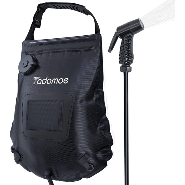 Dinfu Camping Portable Shower, 5 Gallon Solar Heated Camping Shower Bag