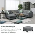 thumbnail image 5 of EUROCO 7 Seats Modular Sectional Sofa with Ottoman, L Shape Fabric Sofa Corner Couch Set Living Room Couches Sets with 3 Pillows, Black, 112" x 87", 5 of 9