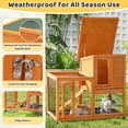 thumbnail image 5 of COZIWOW Wooden Rabbit Hutch Hamster Habitat Bunny House Outdoor w/ 4 Casters 2 Cleaning Trays, 5 of 24