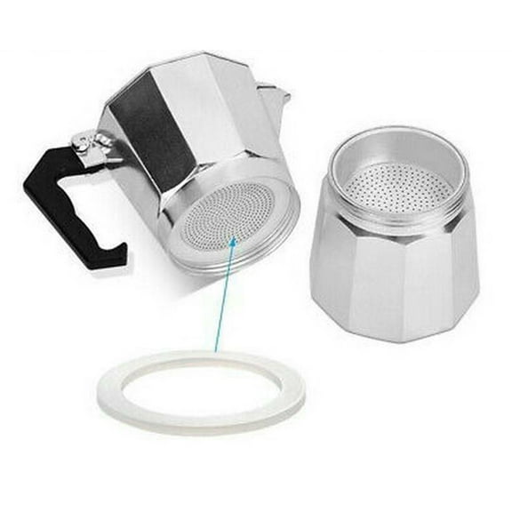 2pcs Moka Rubber Seal Sieve Replacement Gasket Seal for Coffee Espresso Moka Stove Pot Top with Sieve Coffee Makers Accessories