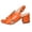 Orange, variant on Chunky Heels Sandals for Women Square Open Toe Ankle Strap Summer Daily Wedding Dress Pumps Shoes, Orange Size 8