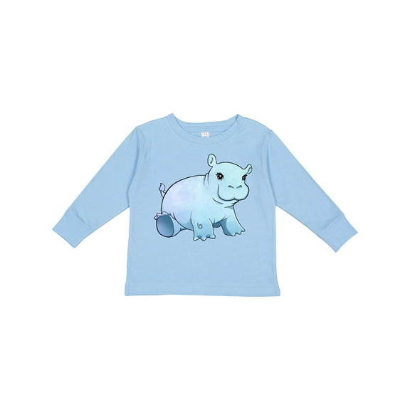 Inktastic Cute Baby Hippo Boys or Girls Long Sleeve Toddler T-Shirt