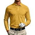 thumbnail image 2 of Qwertyu Men's Long Sleeve Polo Shirts Quick Dry Classic Soft Casual Collared Work Fishing Golf Shirt Yellow 4XL, 2 of 8