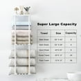 thumbnail image 4 of WCUSIHFEW Towel Rack for Bathroom, Towel Holder with Shelf and 6 Hooks, Wall Towel Rack for Bathroom Storage and Organizer, White, 4 of 8