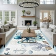 thumbnail image 4 of Area Rug for Living Room, Coastal Octopus Non-Slip Indoor Large Carpet for Bedroom/Dining Room, Nautical Starfish Shell Jellyfish Anchor Washable Low-Profile Rectangle Floor Runner Rugs - 5 x 8 Ft, 4 of 7