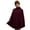 Wine, variant on SAOL Irish Cape 100% Merino Wool Cable Knit Women's Aran Turtleneck Poncho Sweater Made in Ireland