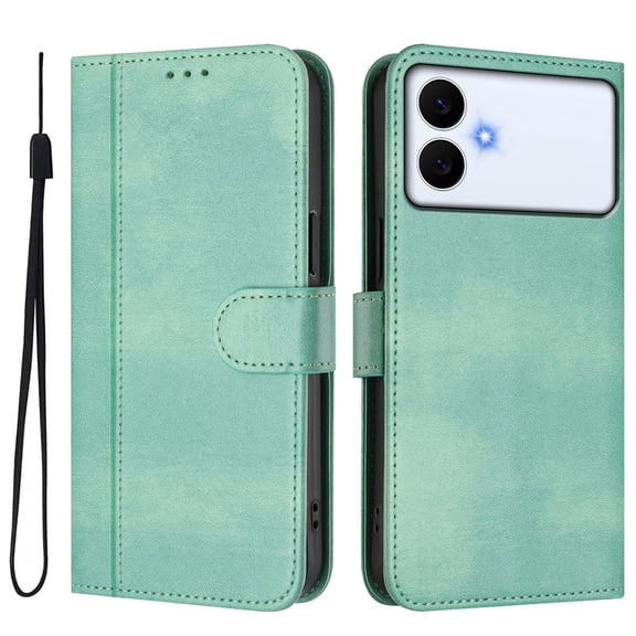 For Samsung Galaxy S26 Edge Wallet Case, Premium Leather Flip Stand Cards Holder Business Type RFID Blocking Shockproof Phone Case Cover for Samsung Galaxy S26 Edge Mint