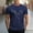 Dark Blue, variant on Generic Man Solid Color Casual Fashion Basic Short Sleeves High Collar T-shirt Base Layer Shirt Top Slim Fit