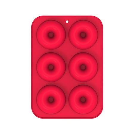 

Tiyuyo 6 Cavity Donut Mold Chocolate Pastry DIY Baking Tray Dessert Maker (Red)