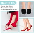 thumbnail image 5 of 10 Pairs Toe Topper Socks Women Toe Liner Half Socks Non-Slip Cushioned Bottom No Show Toe Cover Half Socks (3 Colors), 5 of 6