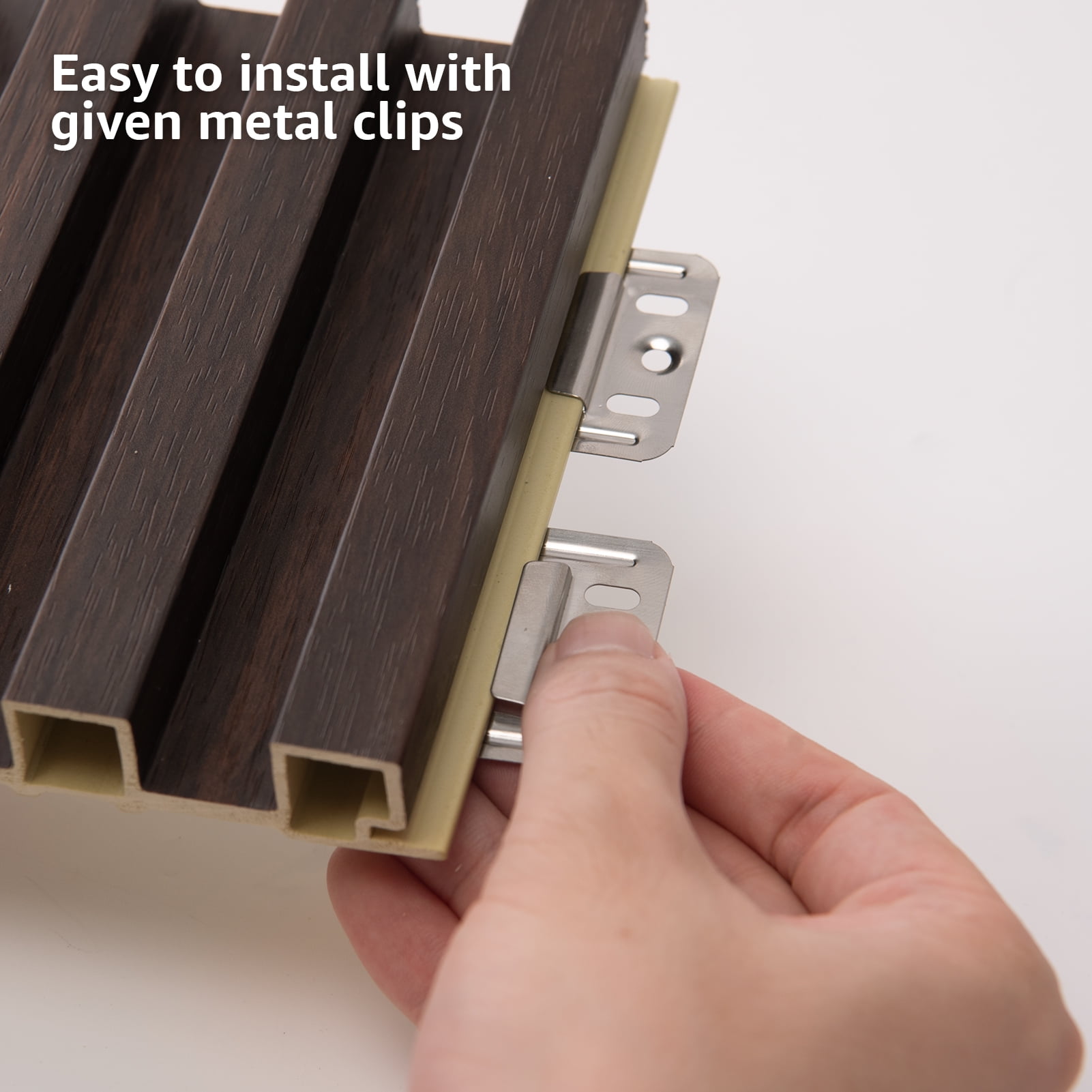Art3d Slat Wall Panel,WPC Acoustic Diffuser 3D Wall Panel,8 Pieces 96x6 inch-Dark Brown(32 sq.ft/Case)