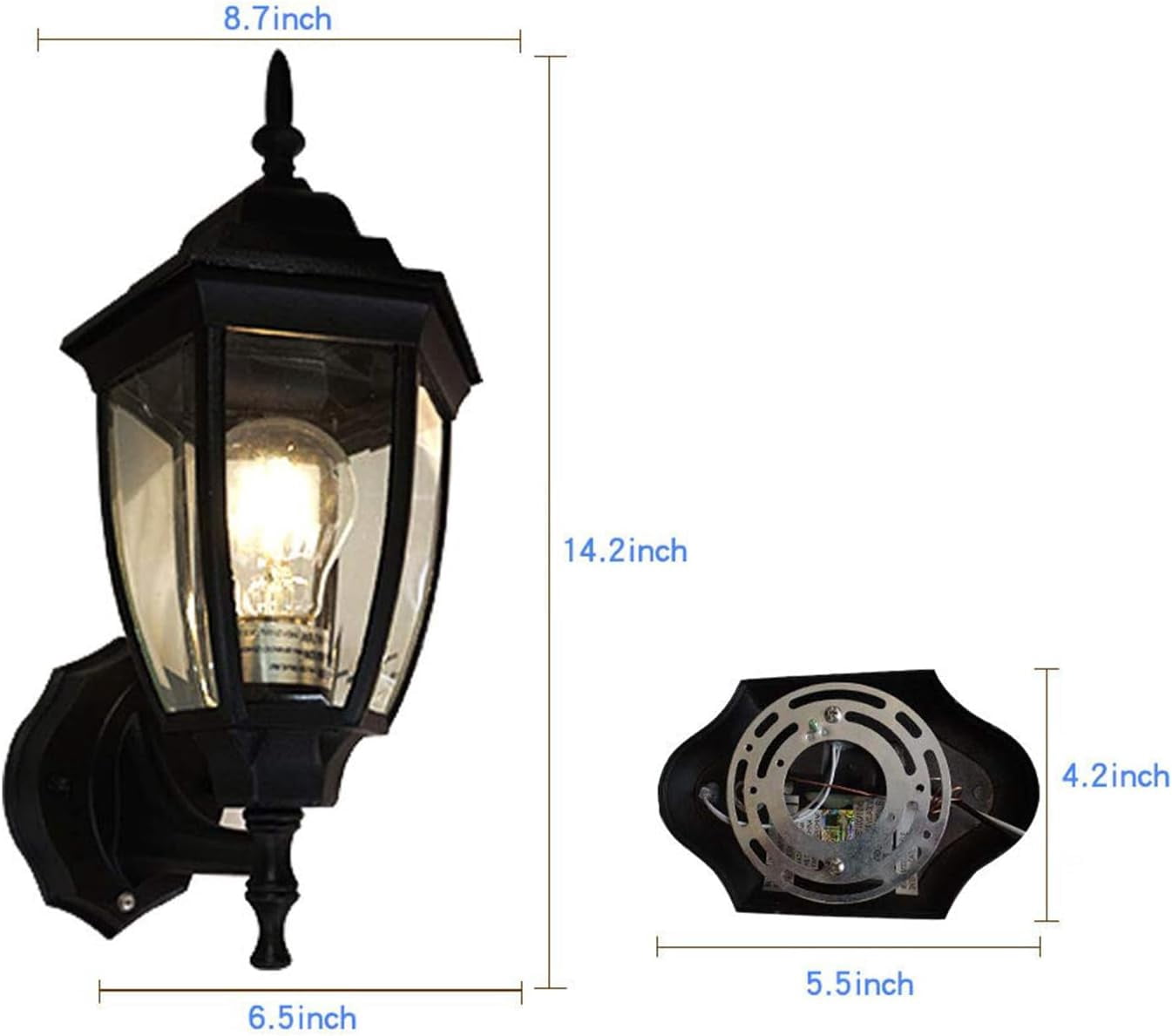 Porch Lights Outdoor，Dusk to Dawn Led Outdoor Lighting,Outdoor Light Fixture Sensor Exterior Waterproof，for Wall, Garage, Front Porch，Patio E27 Base