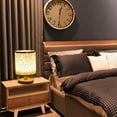 thumbnail image 5 of kkbbma under $5 Table Lamp for Bedroom - Small Bedside Lamp, Wooden Simple Desk Nightstand Lighting with Linen Shade for Bedroom, Living Room, 5 of 9