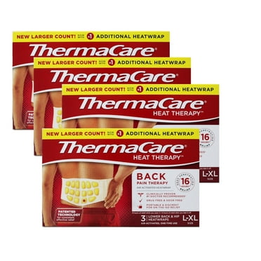 ThermaCare Back Pain Therapy Lower Back & Hip Large/X-Large Pain Relief Heat Wraps, 3 Count - 4 Pack