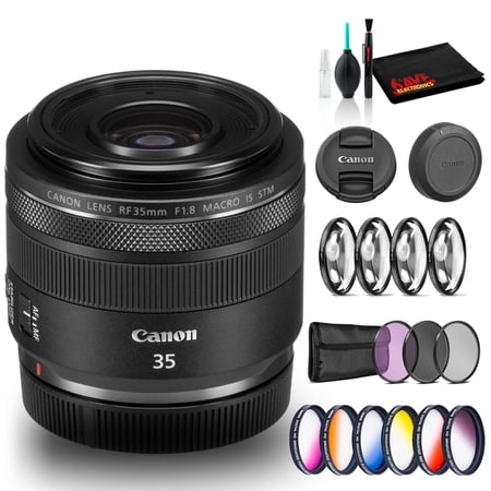 Canon RF 35mm F/1.8 IS Macro STM Lens Bundle Includes Filter Kits (International Version)