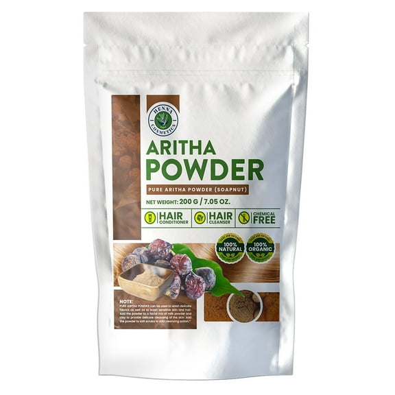 Henna Cosmetics Aritha Powder (Soapnut) 200 Grams (7.05 oz.) Hair Cleansing