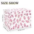thumbnail image 5 of Yayeee Collapsible Cube Storage Bin with Lid Fabric Closet Decorative Basket with Handles, Pink Popsicle Pattern, 5 of 7