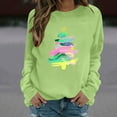 thumbnail image 6 of Xdegoge Christmas Sweatshirts for Women Crewneck Long Sleeve Tops Xmas Tree Graphic Shirts Holiday Sparkly Tops for Women Party Holiday Sequin Tops for Women, Green 2XL, 6 of 6