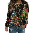 thumbnail image 2 of JingHai Ugly Christmas Sweatshirts Women Christmas Sweater Xmas Tree Sequin Top Winter Crewneck Family Holiday Outfits-Multicolor L, 2 of 5