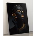thumbnail image 3 of Wall Art Canvas Painting with Frame (12×16 inch), Golden Makeup Black Woman Portrait Artwork African American Wall Art Modern Wall Decor For Living Room Bathroom Hallway, HRXX03, 3 of 5