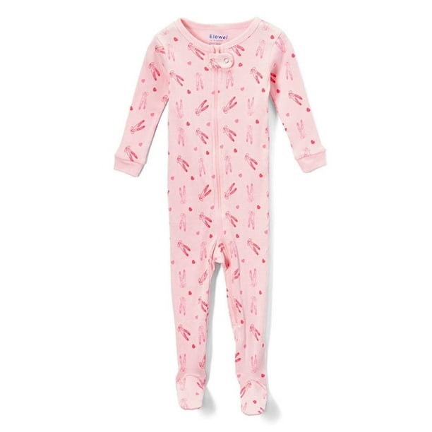 Elowel Pajamas Elowel Baby Girls Footed Little Ballerina Pajama Sleeper 100 Cotton Size 4