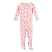 Elowel Baby Girls Footed Little Ballerina Pajama Sleeper 100% Cotton Size 5Years Pink