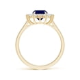 thumbnail image 2 of ANGARA Natural 1.5 Ct Cushion Sapphire & Diamond Floral Ring with Claw Set in 14K Yellow Gold for Women (Size-8x6mm) | September Birthstone, Anniversary Jewelry Gift for Women | Natural Sapphire Ring, 2 of 9