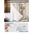 thumbnail image 5 of No Hook Shower Curtain with Snap-in Liner, Easter Waterproof Fabric Bathroom Curtains, Spring Rabbit Eggs Roses Colorful Flags Leaves Bath Curtains & Mesh Top Window 72"x96" Extra Long, 5 of 9