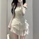 thumbnail image 2 of Conjunto de falda de dos piezas de primavera 2024 para mujer, top corto Y2k, camiseta + falda de pastel, trajes de moda japonesa Kawaii, prendas de vestir elegantes coreanas, 2 of 5