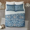thumbnail image 2 of Madison Park Eden Ensemble de Housse de Couette Réversible Imprimée en Coton 3 Pcs Bleu Marine Très Grand/Cal Très Grand, 2 of 4