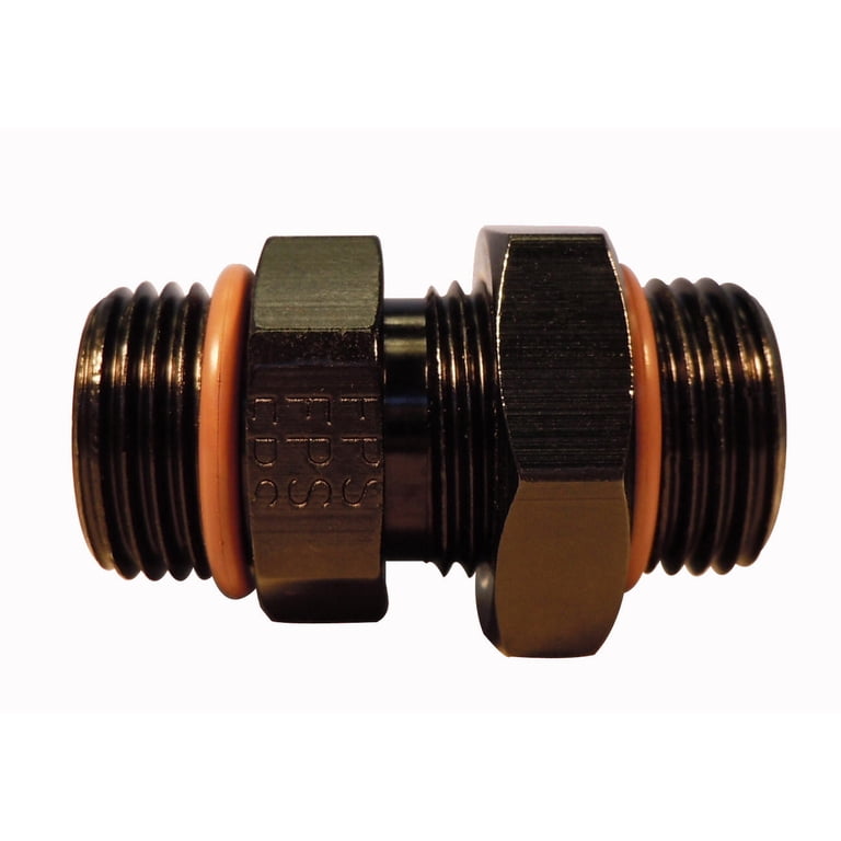 DEWHEL 12AN Flare To 12AN ORB Male Adapter Fitting (2pcs) - Black Aluminum For Fuel, Oil, Water & Air Lines | -40°F To +212°F, 4000 PSI Max