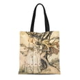 thumbnail image 1 of NUDECOR Canvas Tote Bag Arthur Princess and Tree Elf Rackham Fantasy Storybook Elves Reusable Handbag Shoulder Grocery Shopping Bags, 1 of 1