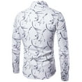 thumbnail image 2 of Mens Long Sleeve Floral Print Fit Shirt Casual Party Formal Tops Blouse Shirt, 2 of 8